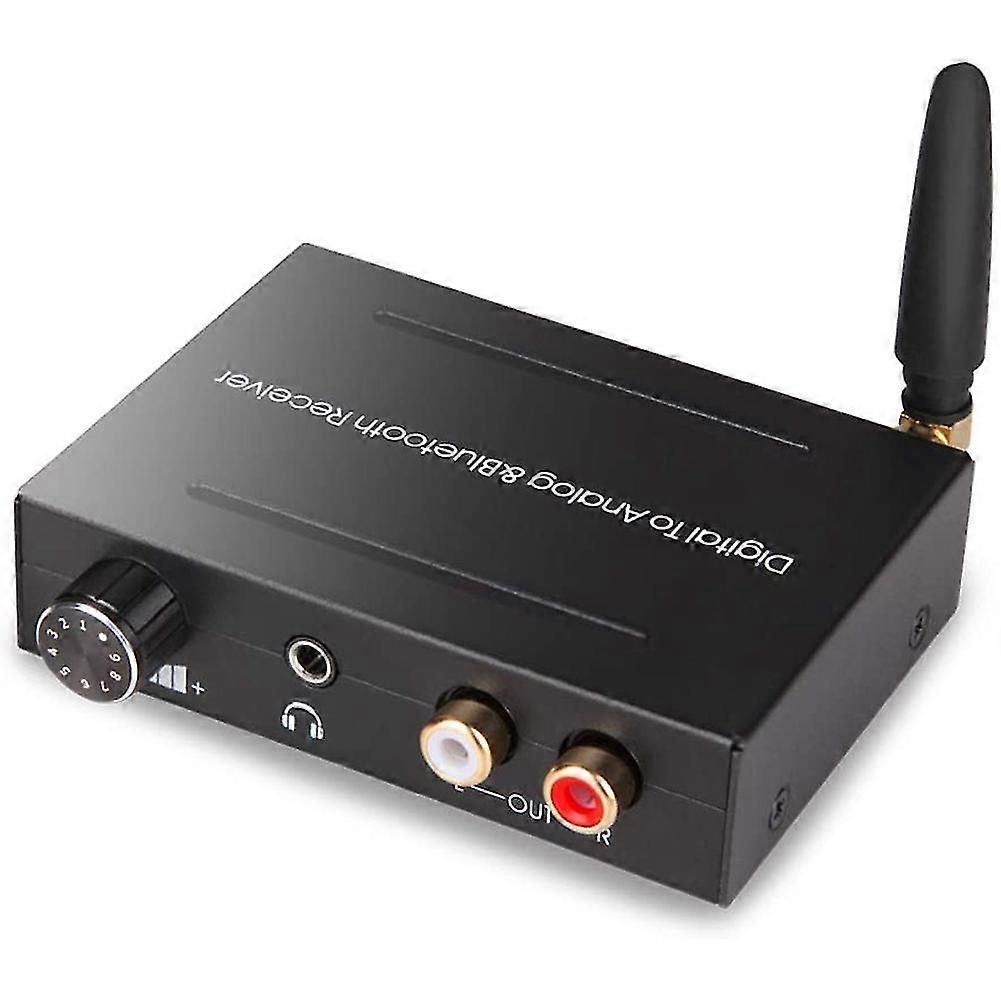 Digital to Analog Audio Converter Bluetooth Receiver with Volume Adjustment for Phone Speaker DVD H