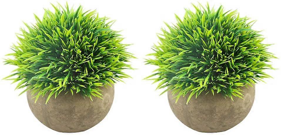Mini Artificial Plants Plastic Fake Green Grass Faux Greenery Topiary Shrubs