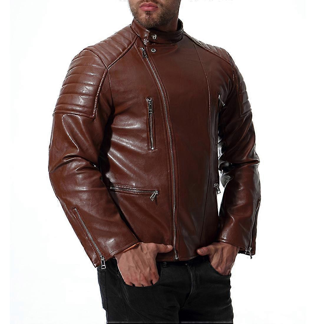 VAWAN Herre PU Casual Efterår & Vinter Løs Læderjakke