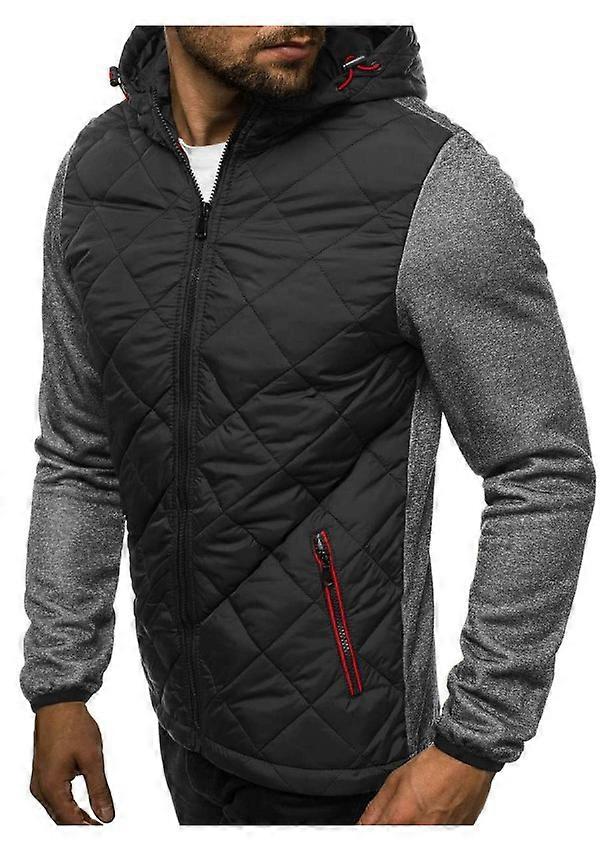 Nova moda casual masculina zipper Hoodie Jacket cor combinando cardigan xadrez