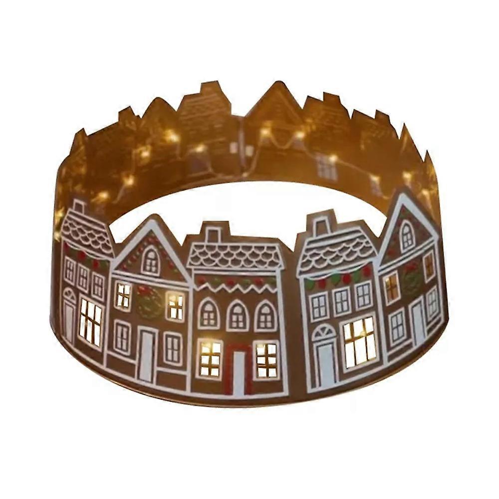 Christmas Gingerbread House Tree Collar LED Christmas Tree Skirt