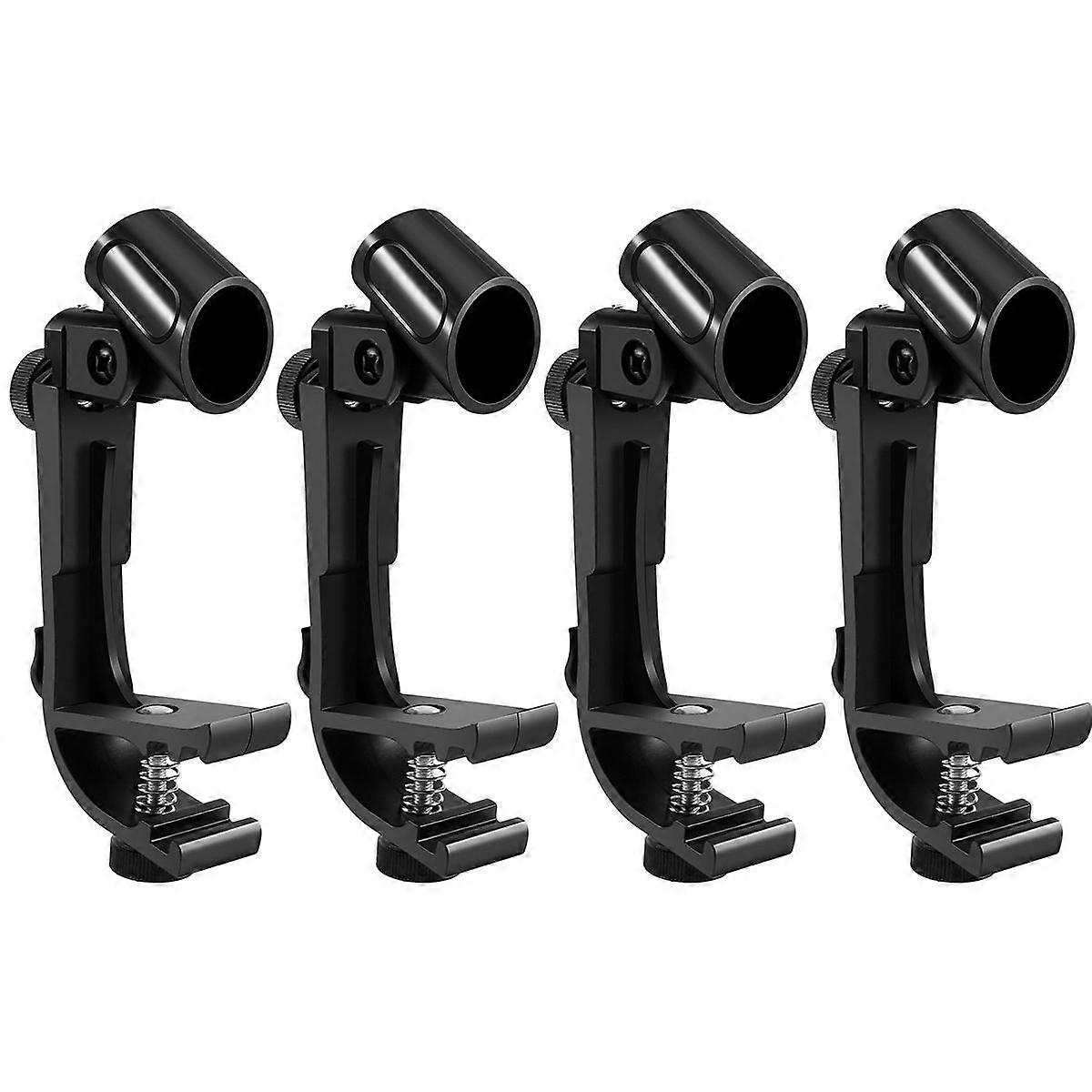 4 st Mikrofonklämma Trumklämma Stötsäker Mikrofonklämma Mikrofonstativ Stötsäkra Musikinstrument Tillbehör