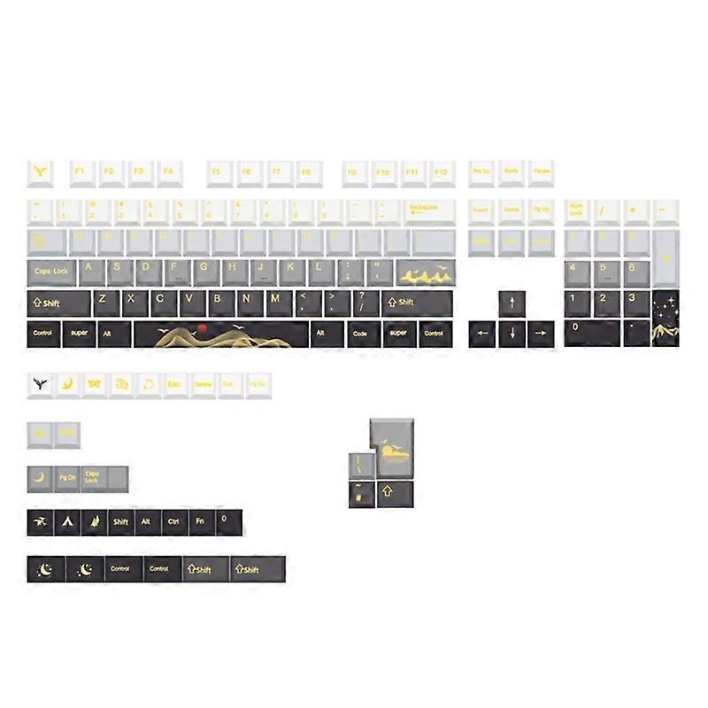 136 Keys DYE-SUB Keycap Cherry Profile Polar Day Keycaps ForMX Switch Keyboard