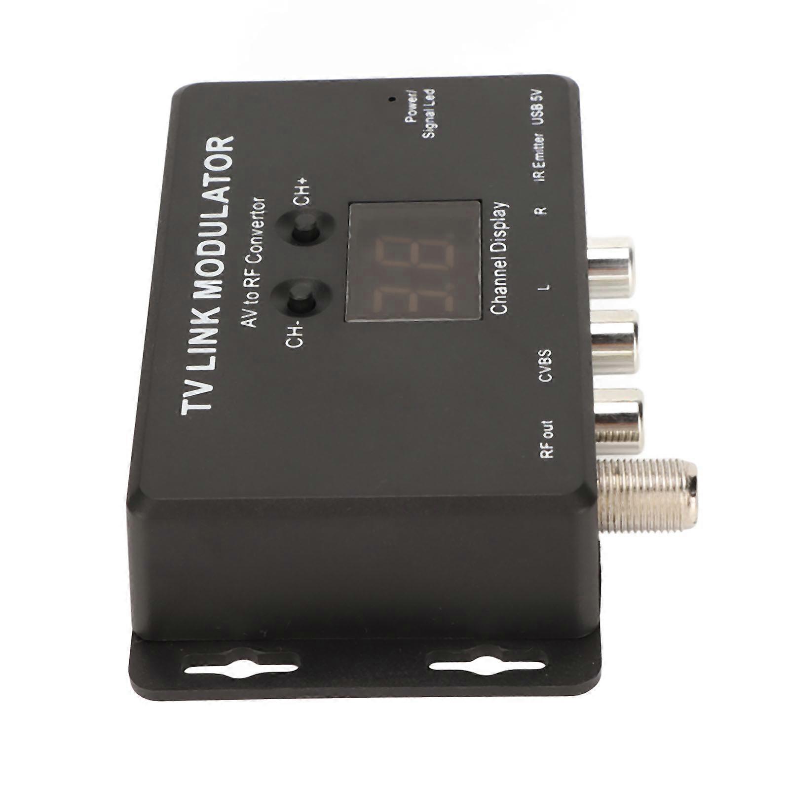 TV Link Modulator AV to RF Converter with IR Return for Set Top Box DVD DVR PAL NTSC Support