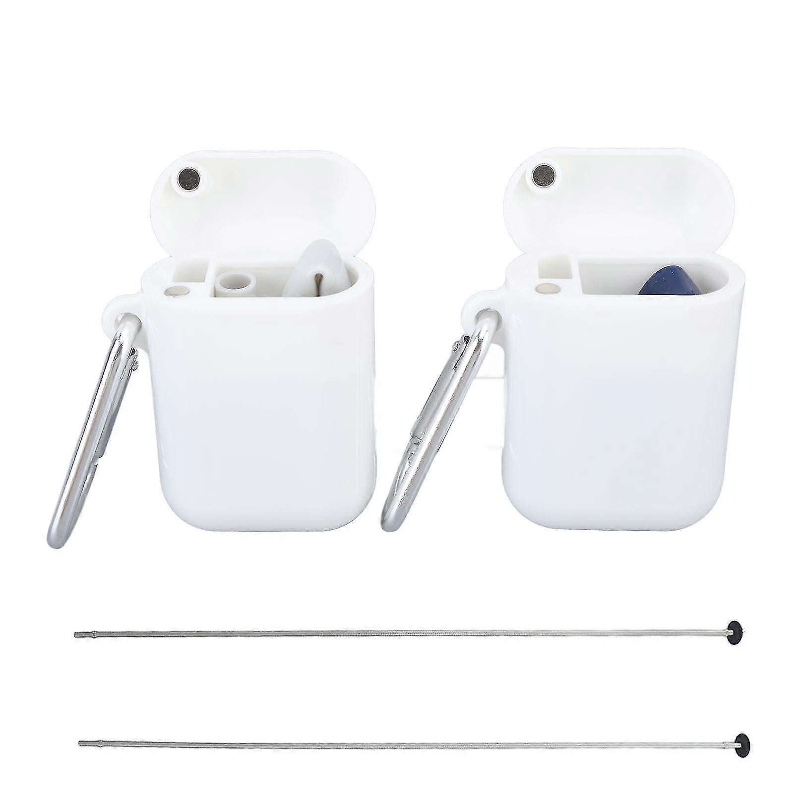 2pcs Foldable Silicone Straws with Storage Box - Portable Eco Friendly Reusable FDA-Approved Straws
