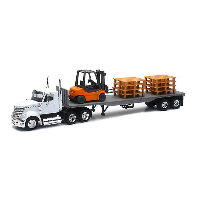 1/43 International Lonestar Flatbed W/ Forklift And Pallet