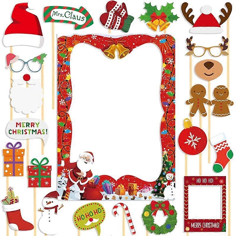 21pcs /Set Christmas Party Decoration Photo Frame Props Kit