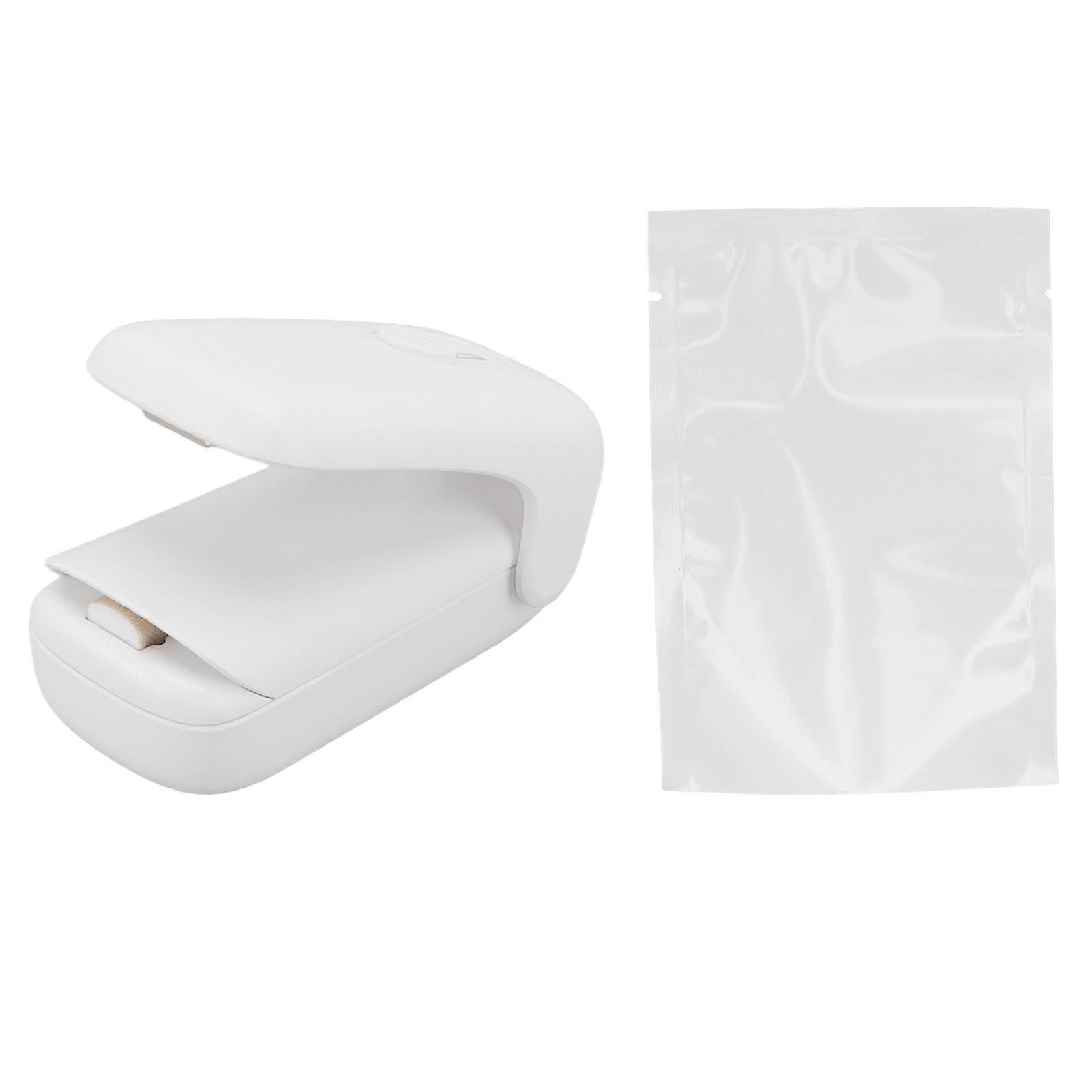 バッグシーラー2 in 1 ABSハンドヘルドポータブルフードスナックバッグシーリングマシン、スプリングバックポケットナイフ付き