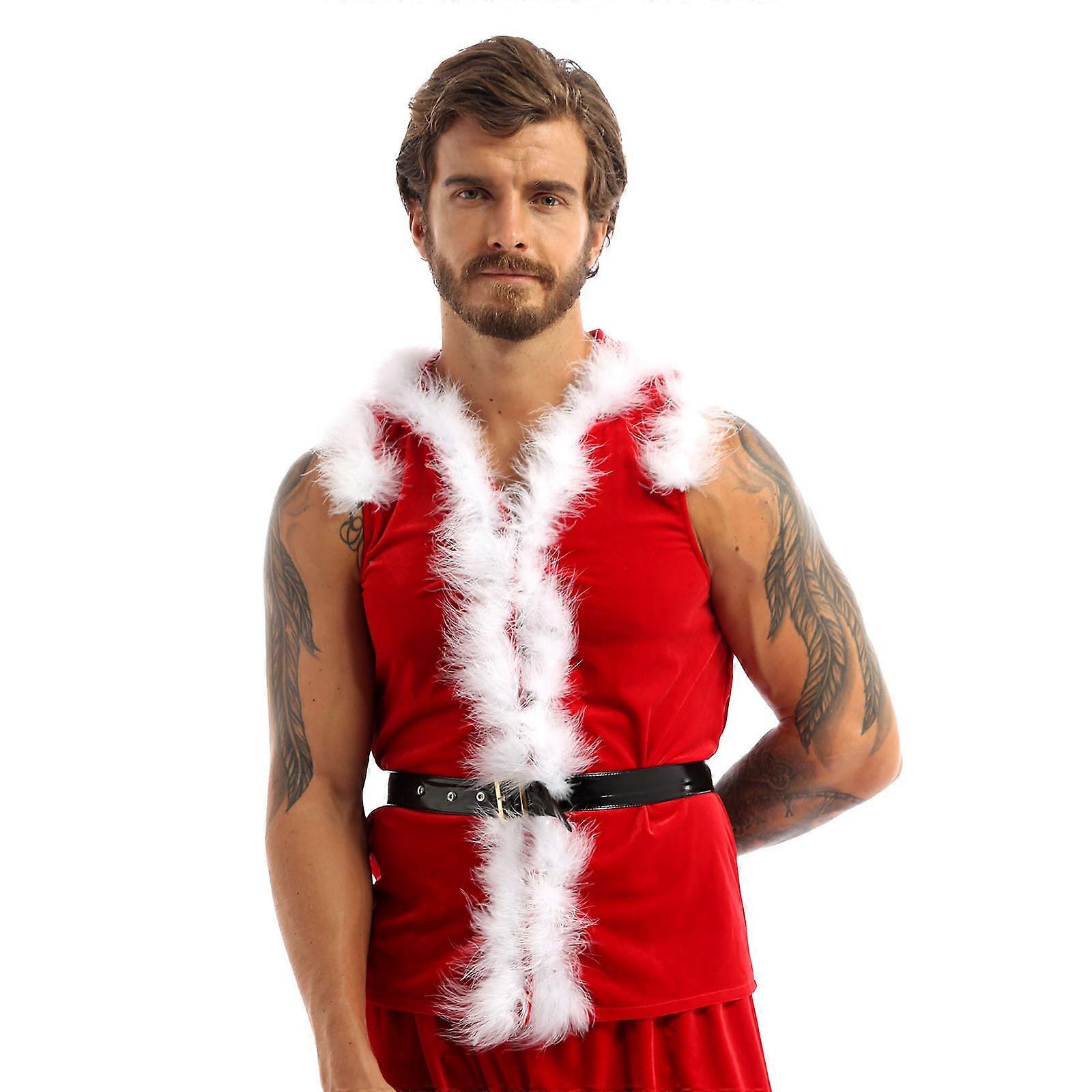 Gilet Uomo Elegante Divertente Generico Gilet Da Uomo Divertente Natale Festivo Babbo Natale Felice Gilet Elegante Senza Maniche - 7