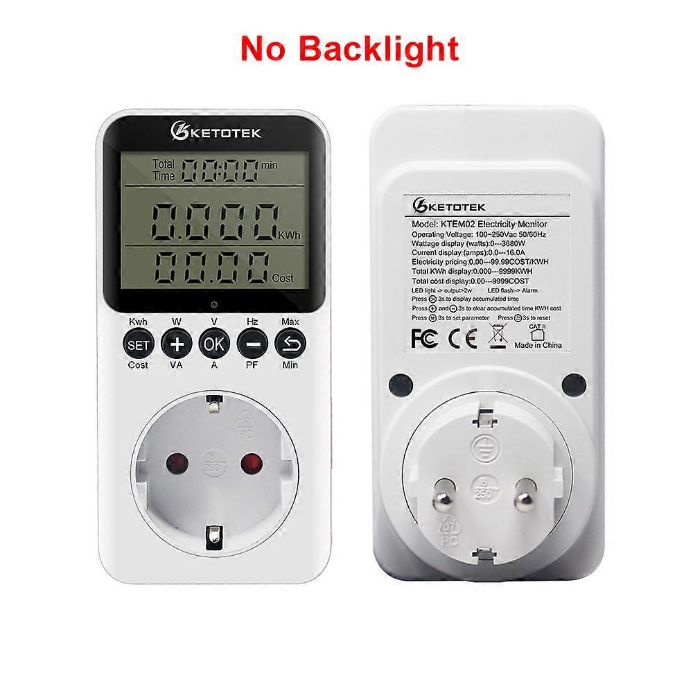 Digital Wattmeter 220V Power Energy Meter EU Plug Socket Analyzer AC Voltmeter Ammeter Consumption Monitor Kwh And Cost Display