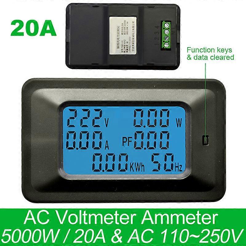 AC 20A/100A Digital Voltage Meters indicator Power Energy Voltmeter Ammeter current Amps Volt wattmeter tester detector
