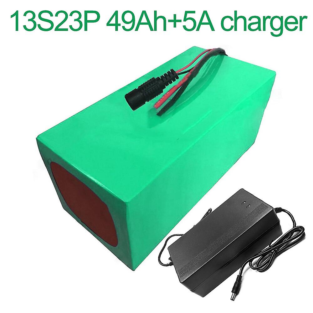 Battery With Charger 5a 69ah48v Li-ion 18650 Rechargeable Electric Bicycle E-bike Ebike Accept Customization 13s23p 360 * 185 * 140mm