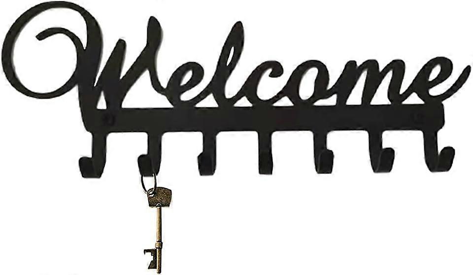 Black - 1 Piece Wall Mounted Entryway Key Holder, Key Hook Organizer, Wall Decorative Key Holder, Wall Mounted Iron Key Holder for Car Keys, House Key