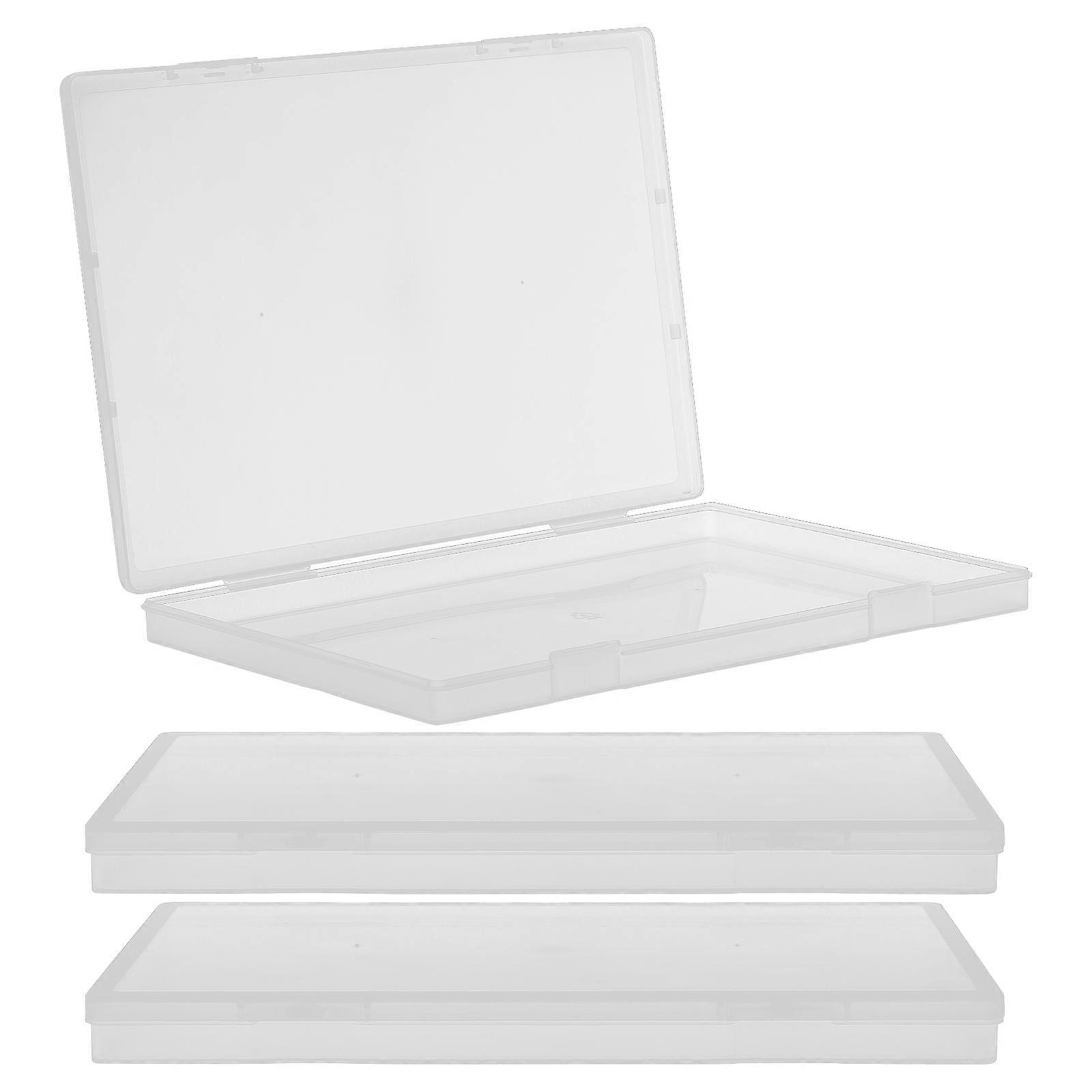 3Pcs Small Parts Organizer Box Transparent Tool Storage Box Portable File Box Portable Tool Organizer