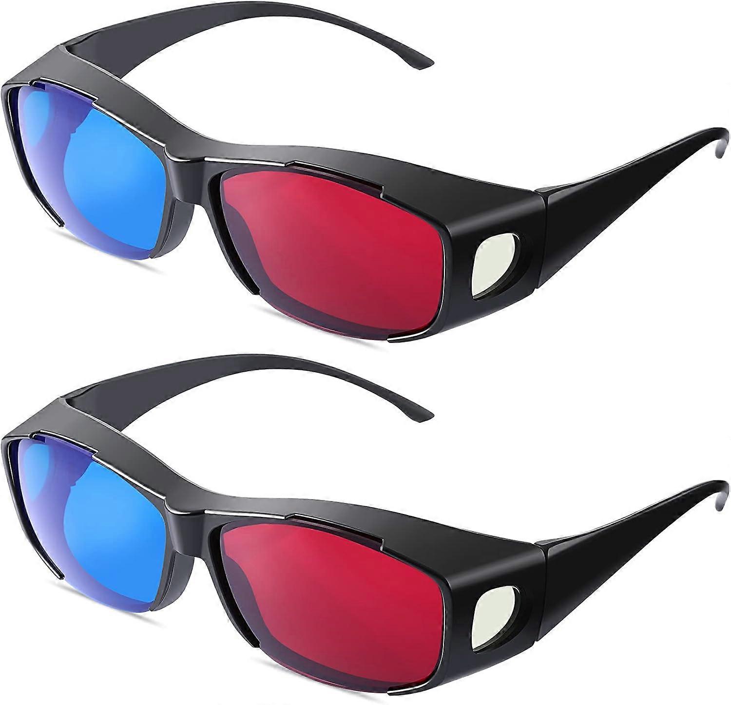 Red/cyan Anaglyph Simple Style 3D Glasses 3D Movie Game-extra Upgrade Style (2 Pairs)