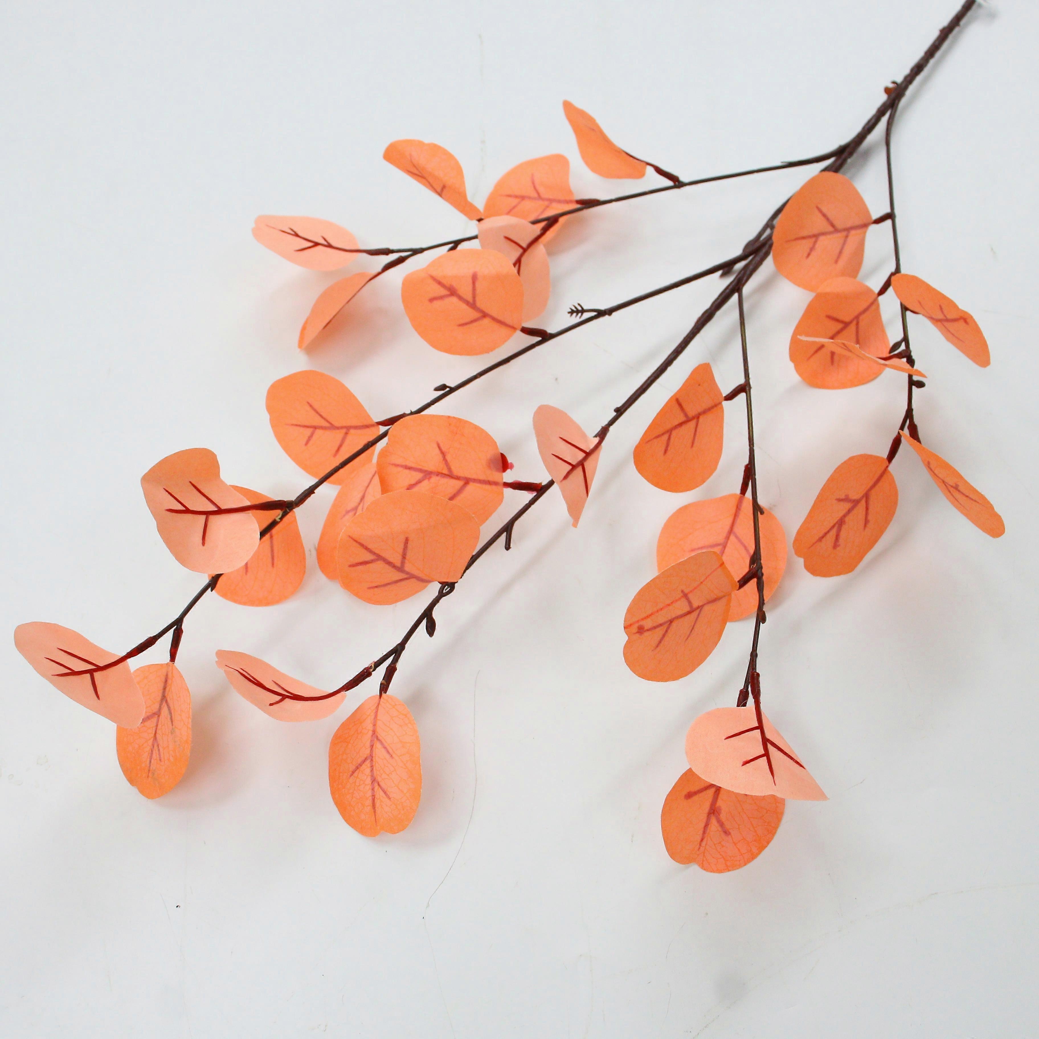 Artificial Green Plants Fake Apple Leaf Round Eucalyptus Leaf Plants Branch DIY Wedding Flower Materials Photo Props Home Decor