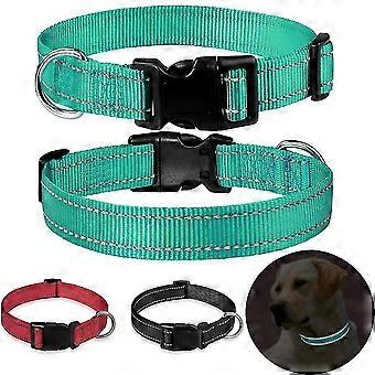 Dog Safe Nylon Pet Supplies Outdoor Training Adjustable Pet Collar Pet Leash Nylon Traction Rope Reflective Dog Collar L Blue