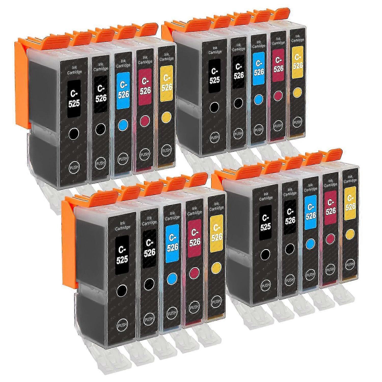 4 Set of 5 Ink Cartridges to replace Canon PGI-525 & CLI-526 Compatible/non-OEM from Go Inks (20 Ink