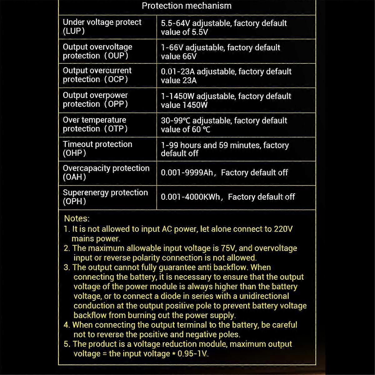 -6522 Fuente de alimentación de CC reductora CNC Voltaje ajustable Voltaje y voltaje constante Módulo de corriente constante 22A 65V