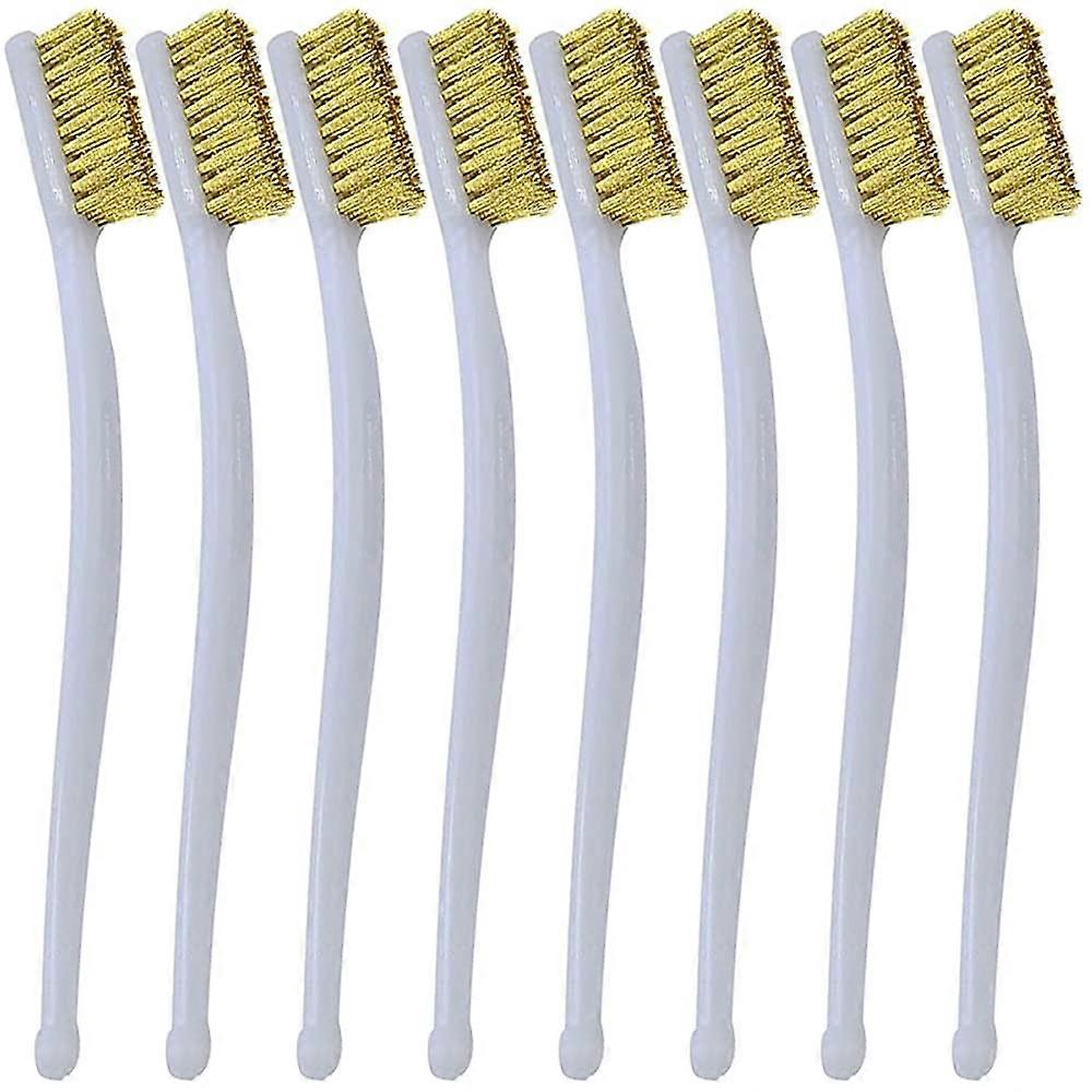 Small Brass Brush 8 pcs Mini Wire Brushes for Cleaning Welding Slag, Rust, 3D Printer Nozzle
