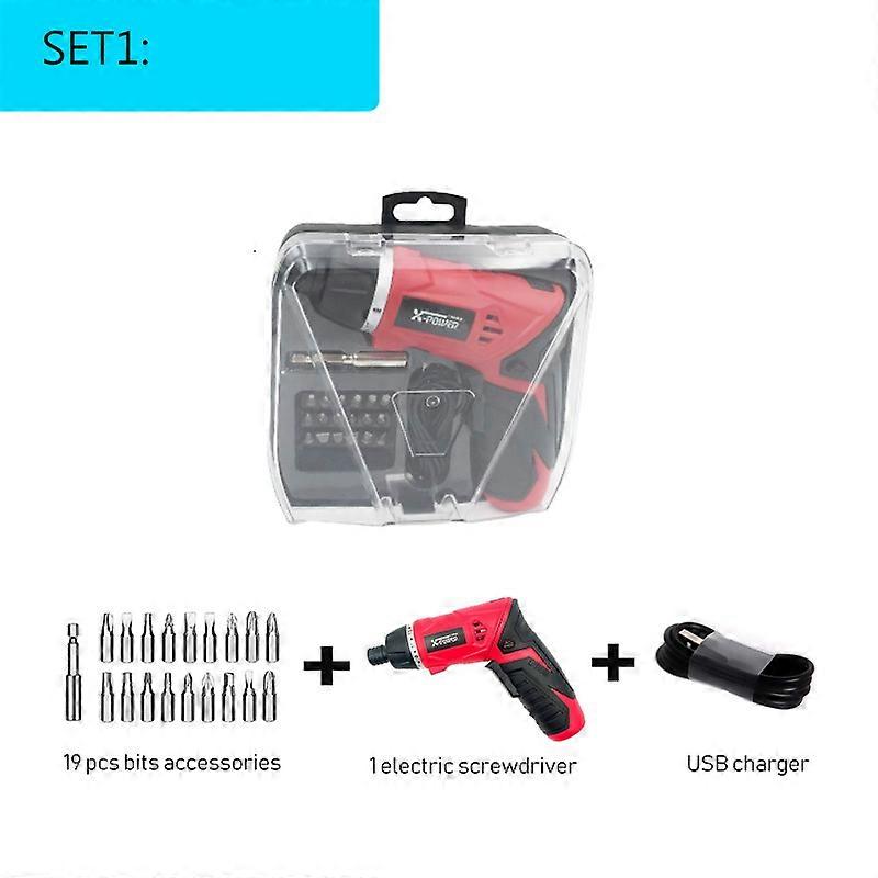 3.6V Lithium Battery Electric Screwdriver Rechargeable adjustable Multi-function Cordless Drill Power Tools LED WIth 20PCS bits