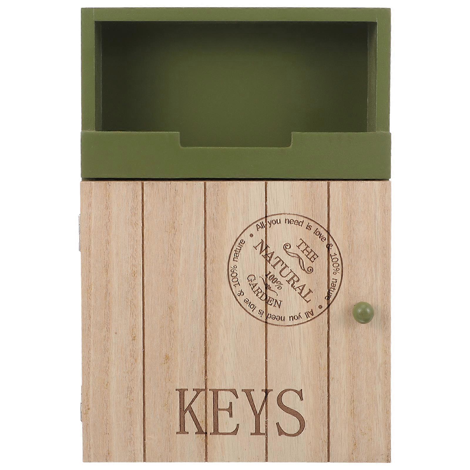 1PC Multi-purpose Wall Hanging Key Box Decor Wall Storage Box (Dark Green)