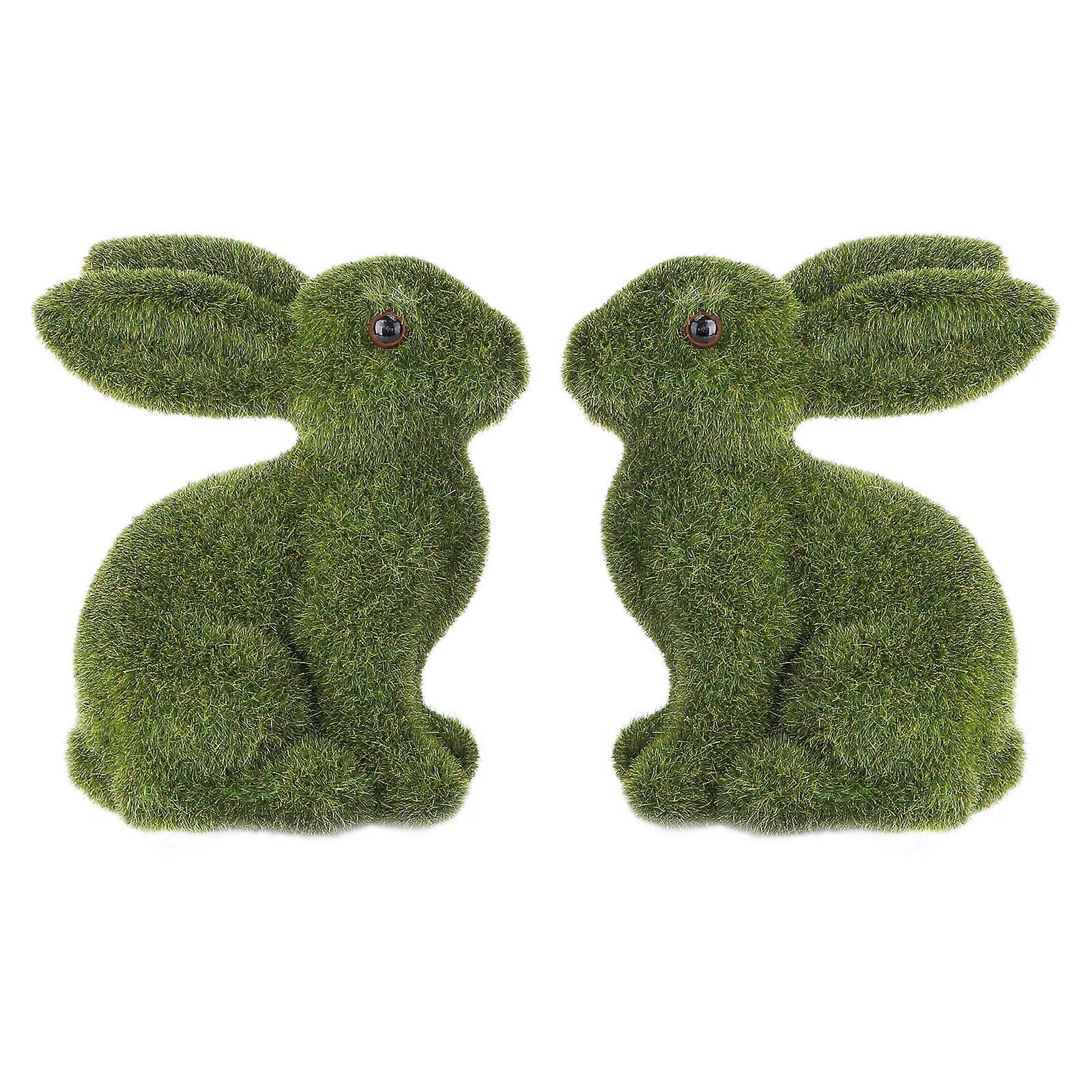 2Pcs Decorative Rabbit Model Adornment Easter Simulation Rabbit (Random Style)