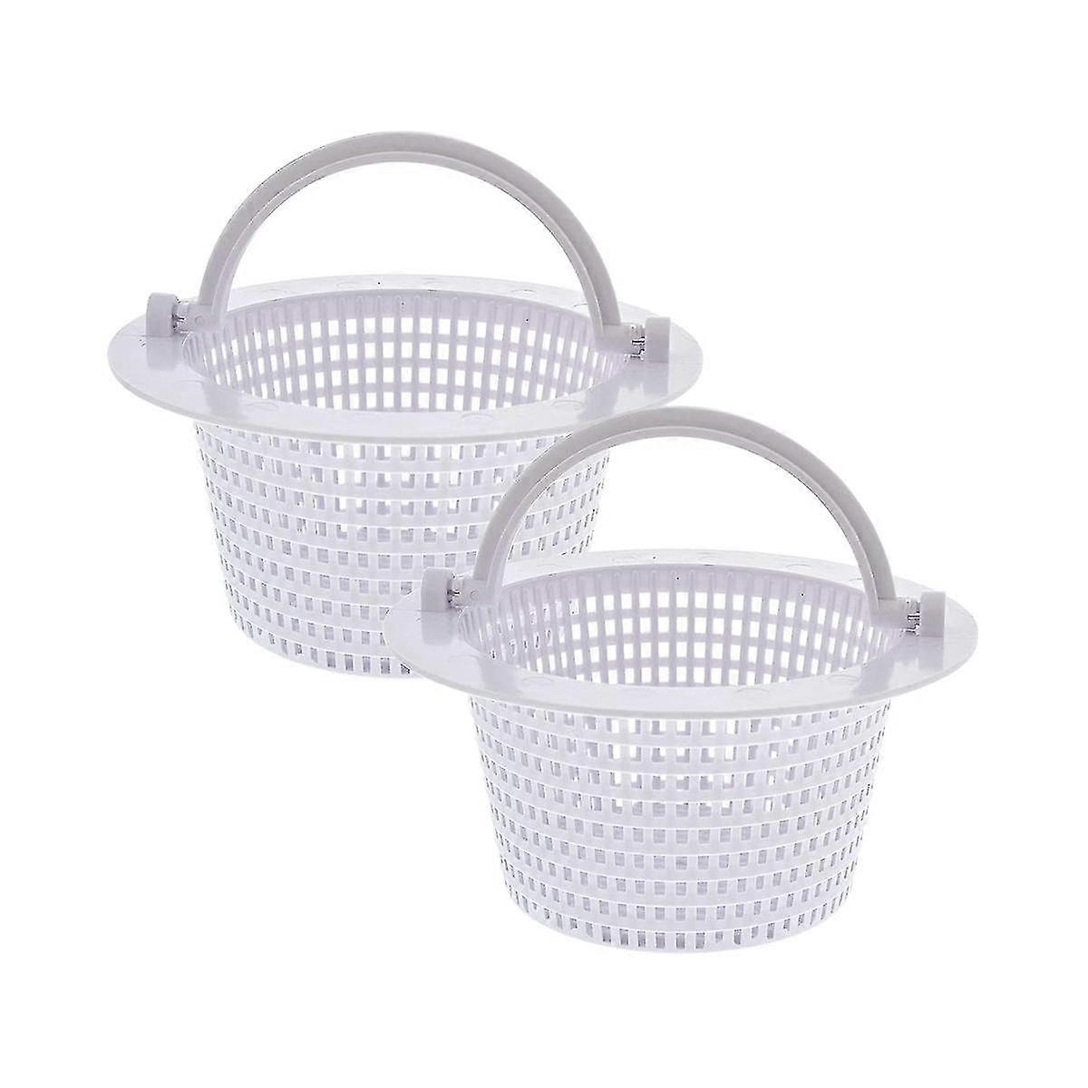 Swimming Pool Skimmer Replacement Basket with Handle, 2 Pack - Above Ground Pool Thru-Wall Skimmer Baskets