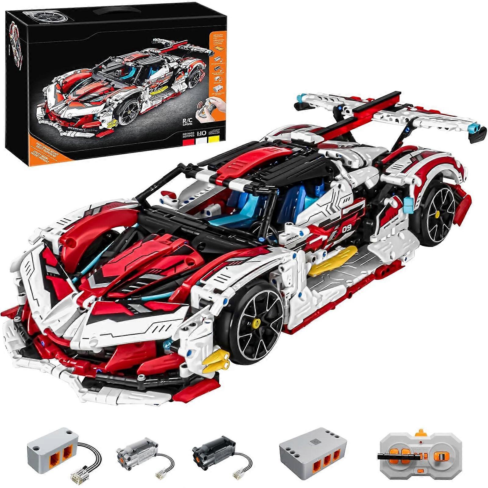 OWNONE 1 Super Car Building Kits - With Easy Drifting Wheels, Remote Control Function, Electric Gull-wing Doors - 1:10 Scale Model Technique Car Build