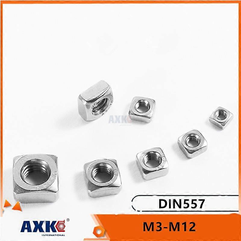 2/50pcs High Quality M3 M4 M5 M6 M8 M10 M12 DIN557 GB39 304 A2-70 Stainless Steel Metric Threaded Square Nut Foursquare Quadrate