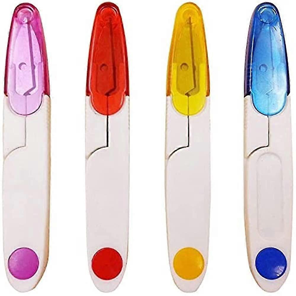 Sewing Snips,4 Pcs U Shape Thread Snips With Plastic Safety Cover Cross Scissors Unpicker