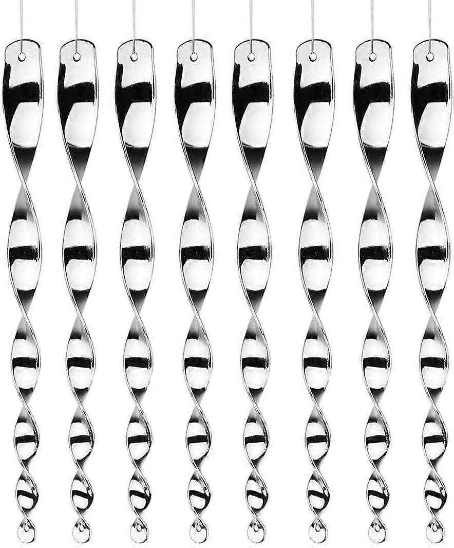 Refletor de pássaro em prata para decoração de varanda e jardim 8