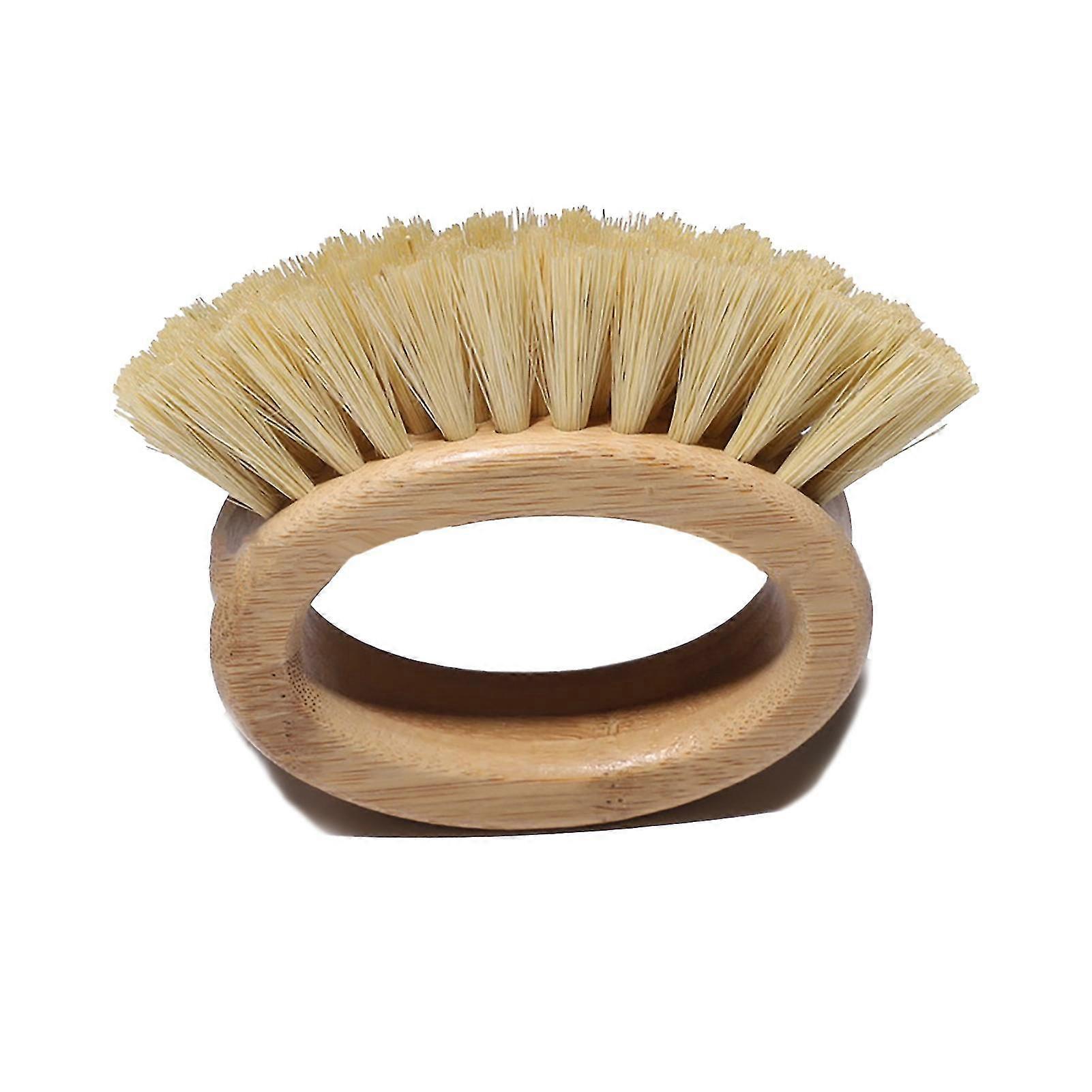 Cleaning Brush Multi-purpose Ergonomic Bamboo Labor-saving Creative Elliptical Handle Dish Brush For Kitchen