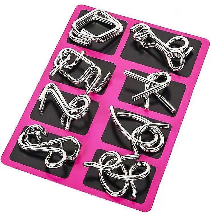 Metal Wire Puzzle Set Of 8/24pcs, Brain Teaser Iq Test Disentanglement Iron Link Unlock Interlock Game