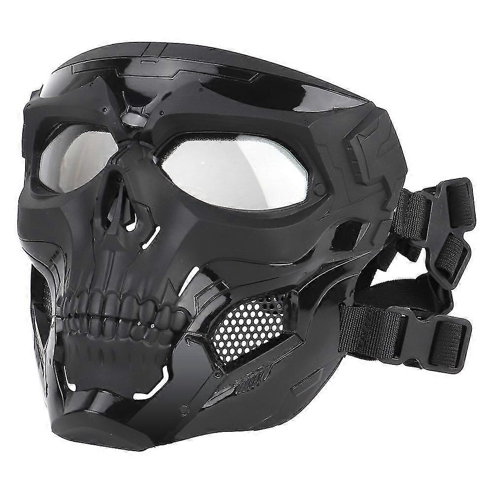New Skull Tactical Protective Mask Outdoor Riding Personality Sandproof Mask Breathable Face War Game Cap Reduce Shock Full Face Protective Cap 1 Piec