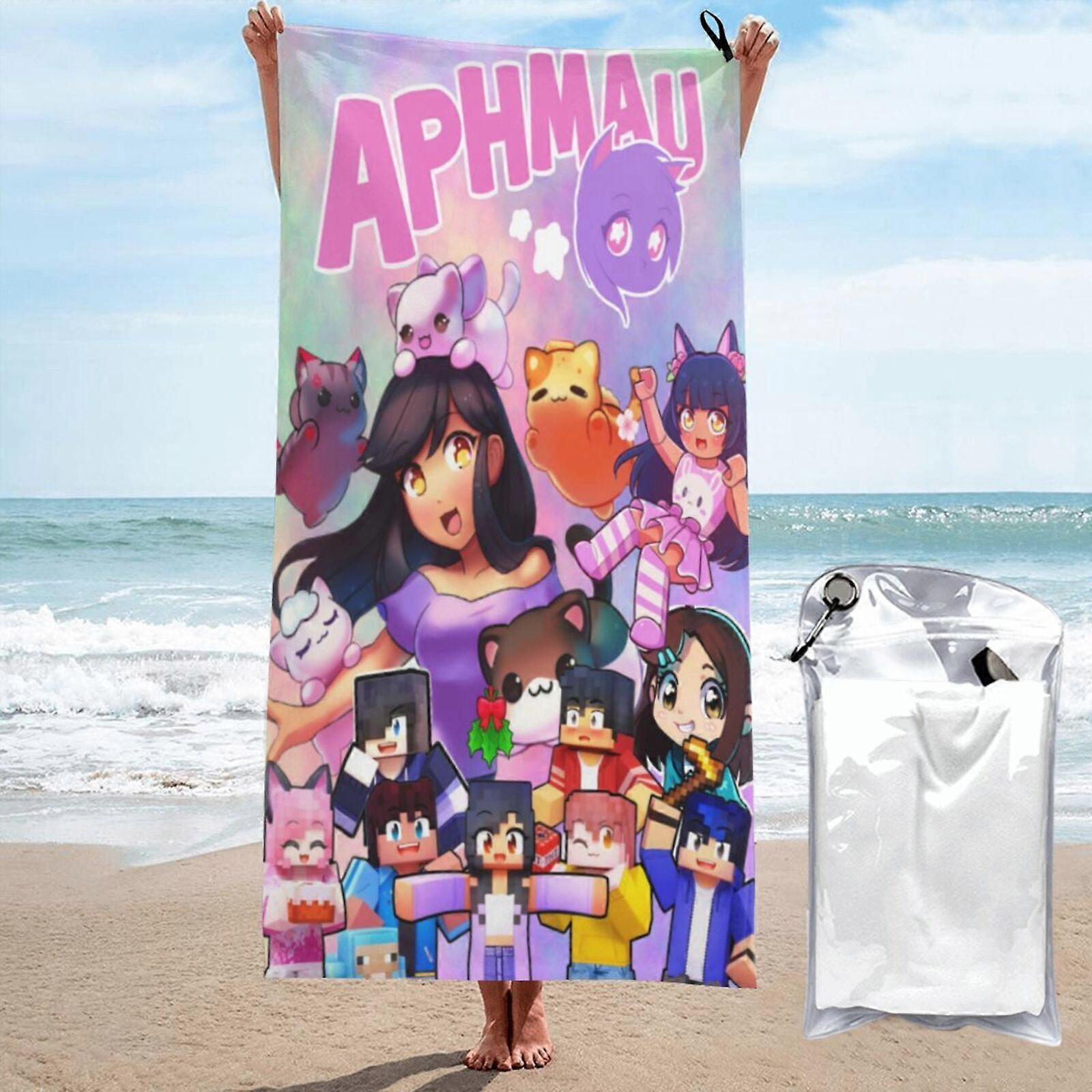 p770Aphmau praia toalha absorvente grande toalha 3D dos desenhos animados toalha LXMT2942