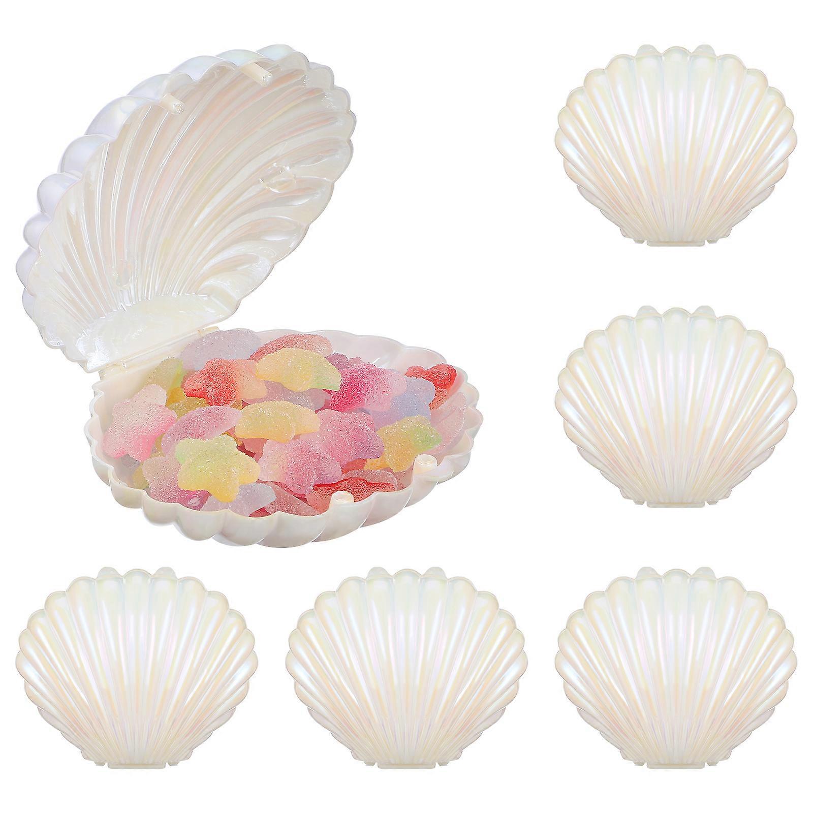 30Pcs Sea Shells Candy Boxes Seashell Party Favor Containers Mini Sea Shell Storage Case Trinket Box