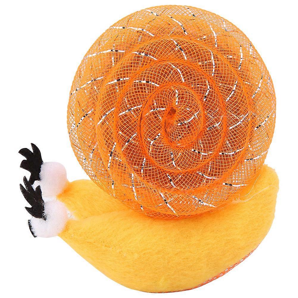 Cat Plush Snail Pattern Interactive Scratching Chewing Training Playing Toy for Kitten (Orange)