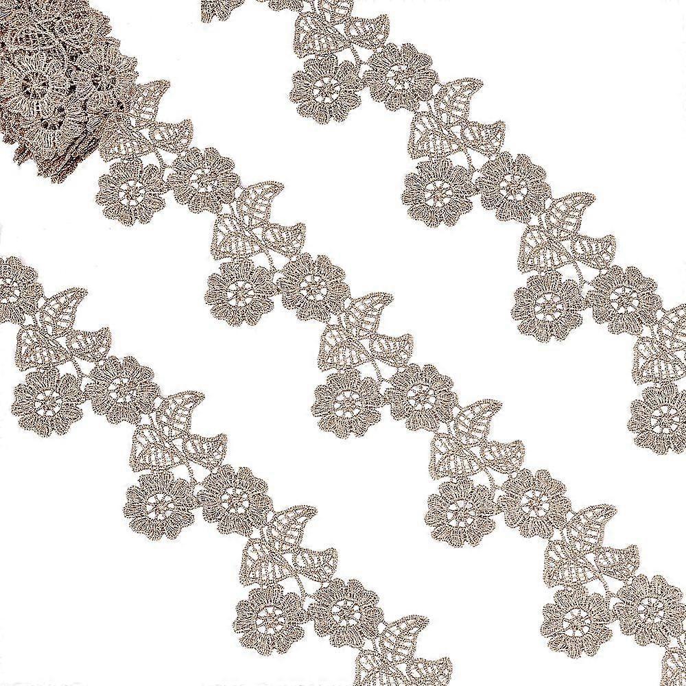 5 Yards Polyester Ribbons Flower Gold 2 inch(50mm)