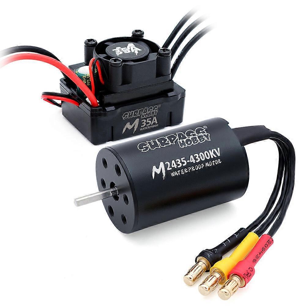 SURPASS-HOBBY M2430/M2435/M2440 オールブラック 防水ブラシレスモーター M35A 防水 ESCモーター&E