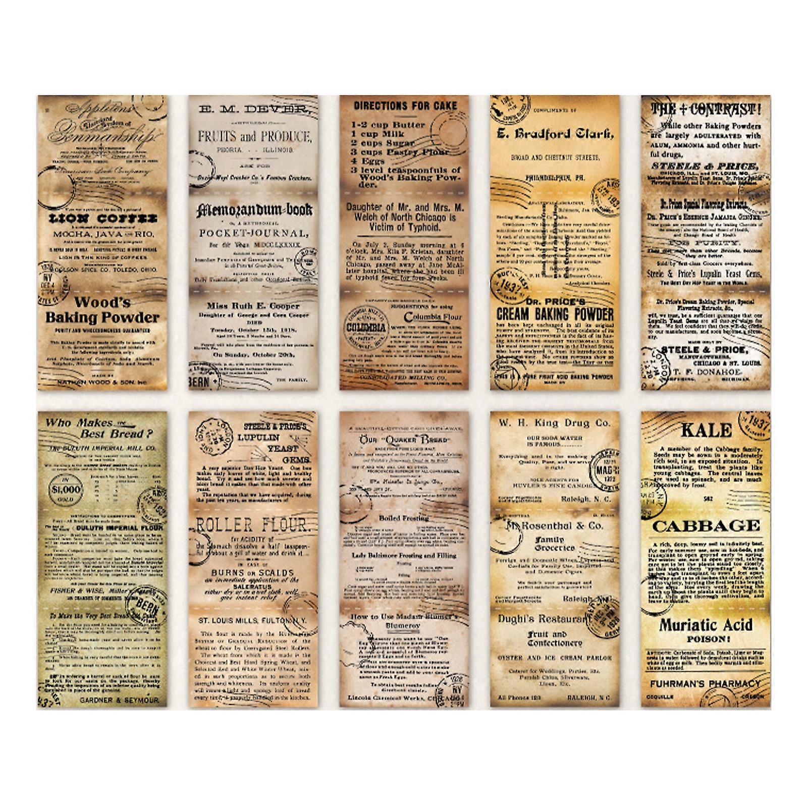 30 Sheets Scrapbook Paper Retro Patterns Durable Journaling Paper