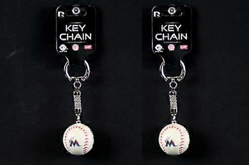 Miami Marlins MLB Baseball Key Chain 2 Pack