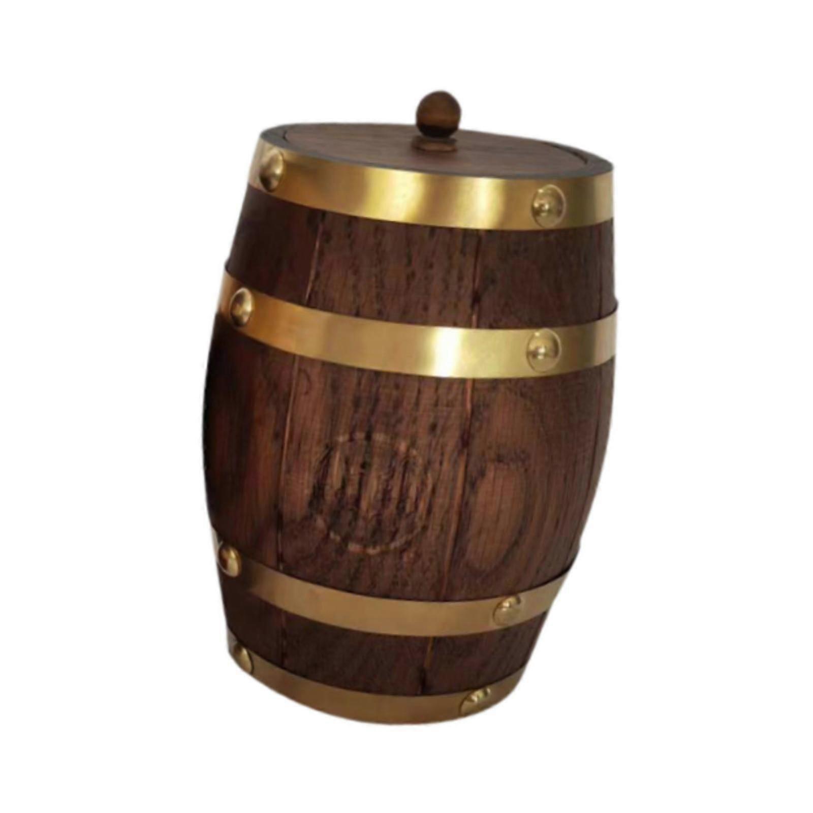 علبة قهوة خشب البلوط برميل تخزين حبوب البن لحبوب دقيق الشاي
