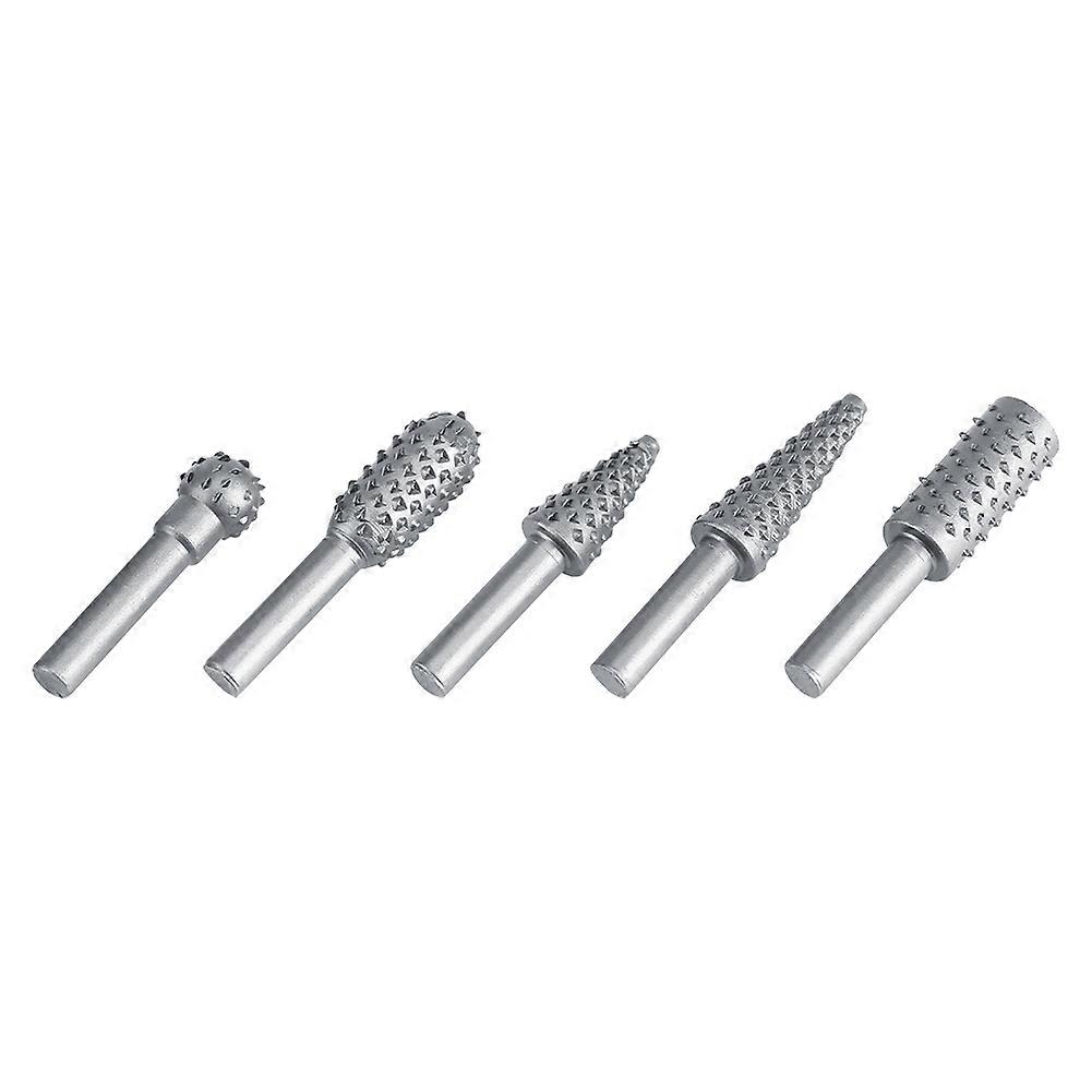 5Pcs Hard Alloy Rotary Burr Rasp File Set for Wood Carving