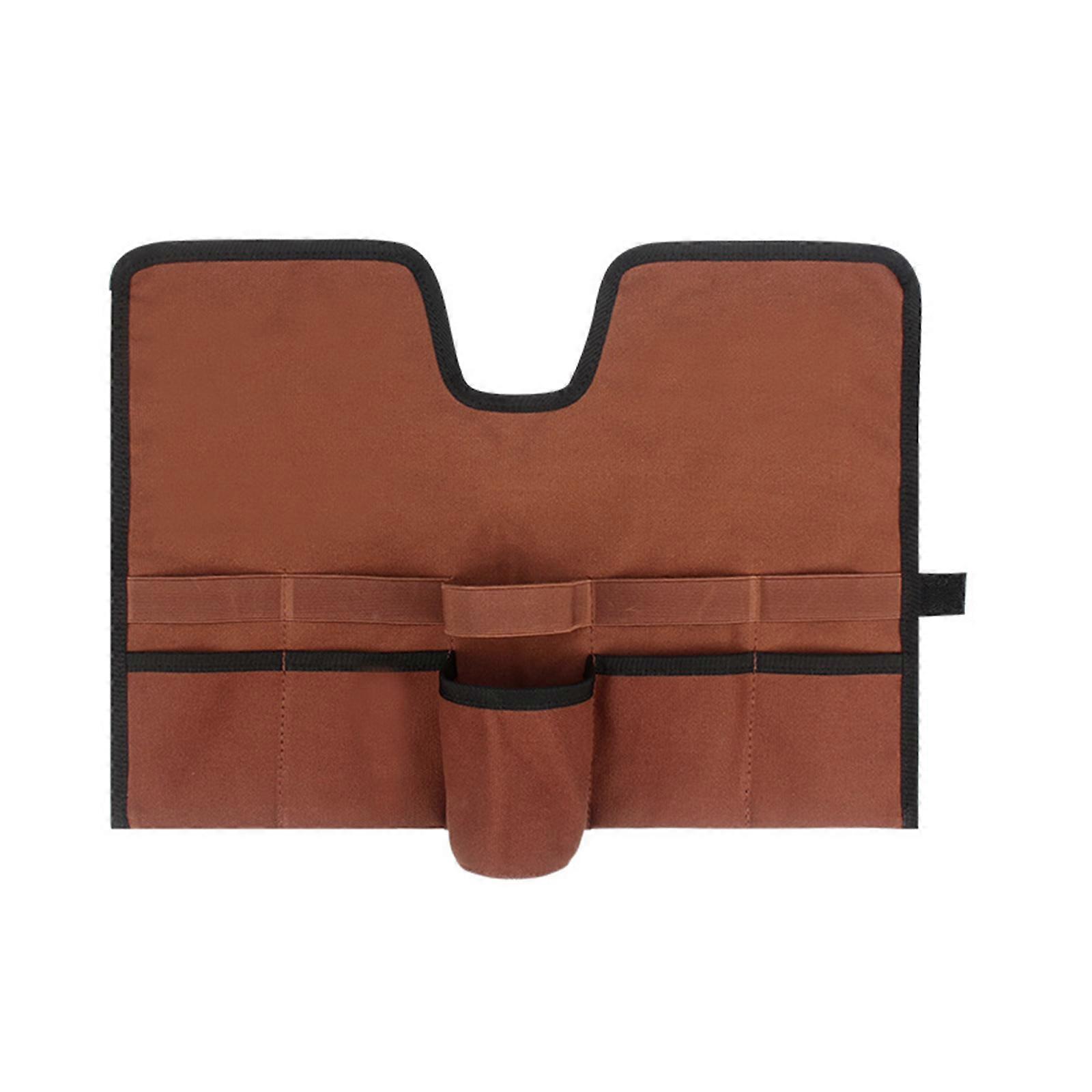 Bartender Kit Travel Bag Folding Canvas Organizer Bag Elastic Loops for Party Camping (No Tools) brown
