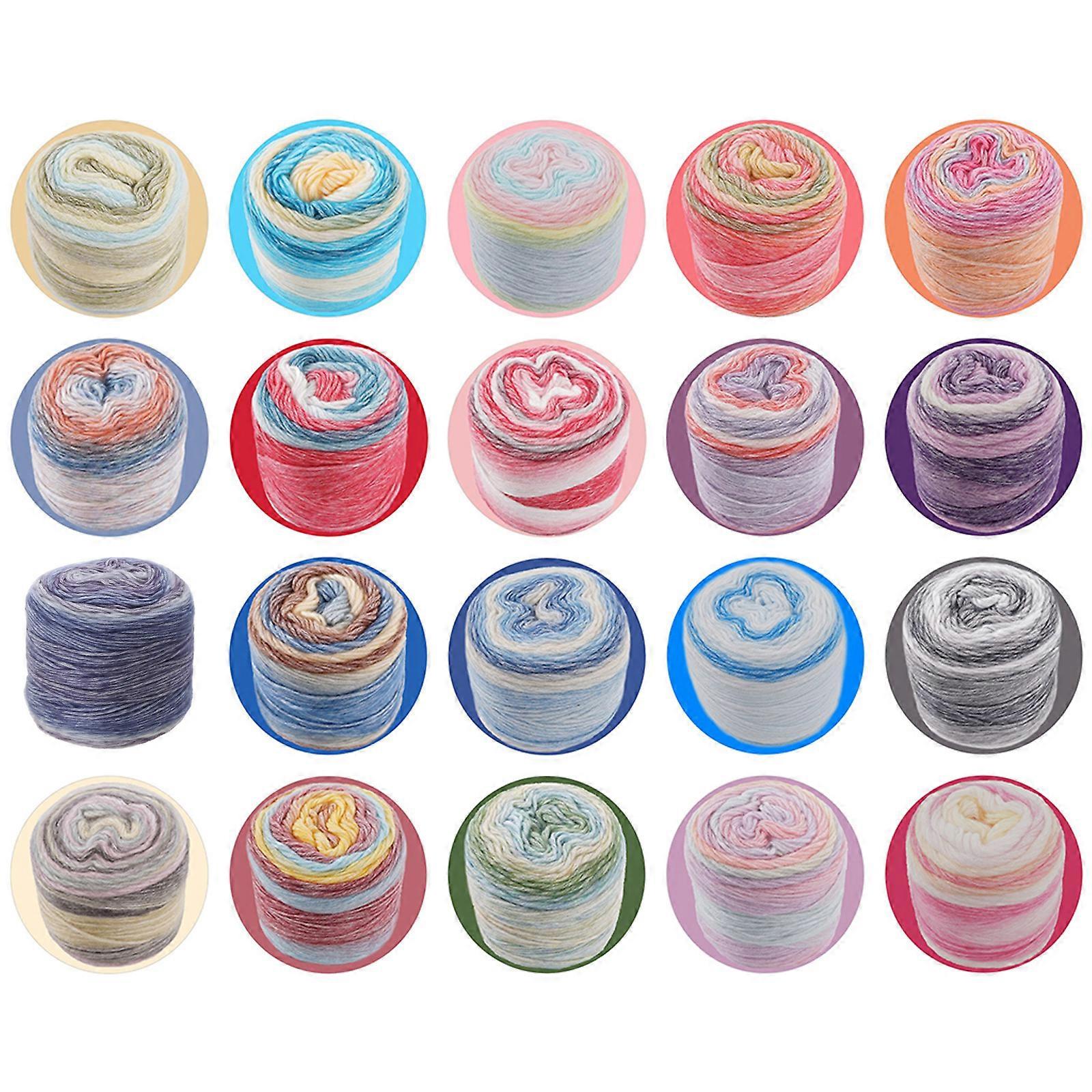 Segment Dyed Knitting Wool Yarn Multiple Colors Skin-Friendly Hand Knitting Wool Yarn Cake Line Wool Crocheting Material