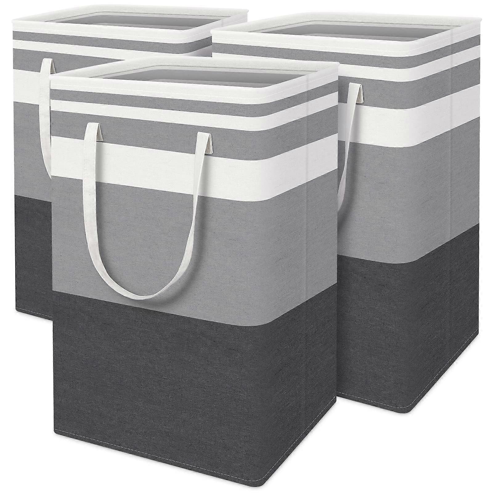 Freestanding Laundry Basket 3 Pack 75L Large Capacity for Family Dorm Storage - Durable Fabric and Stylish Design