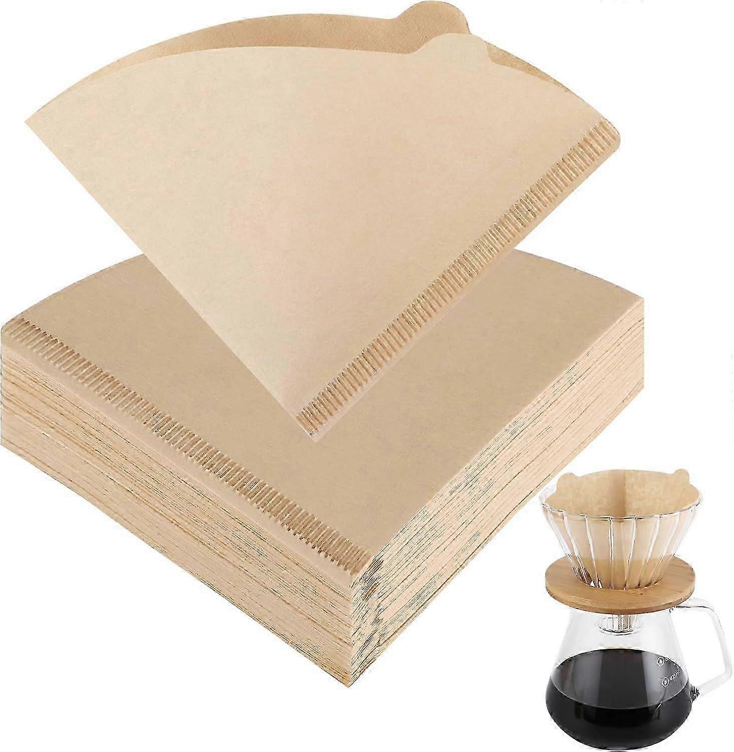 100 Pcs Coffee Filters Size 02 - Disposable Unbleached Filter Papers