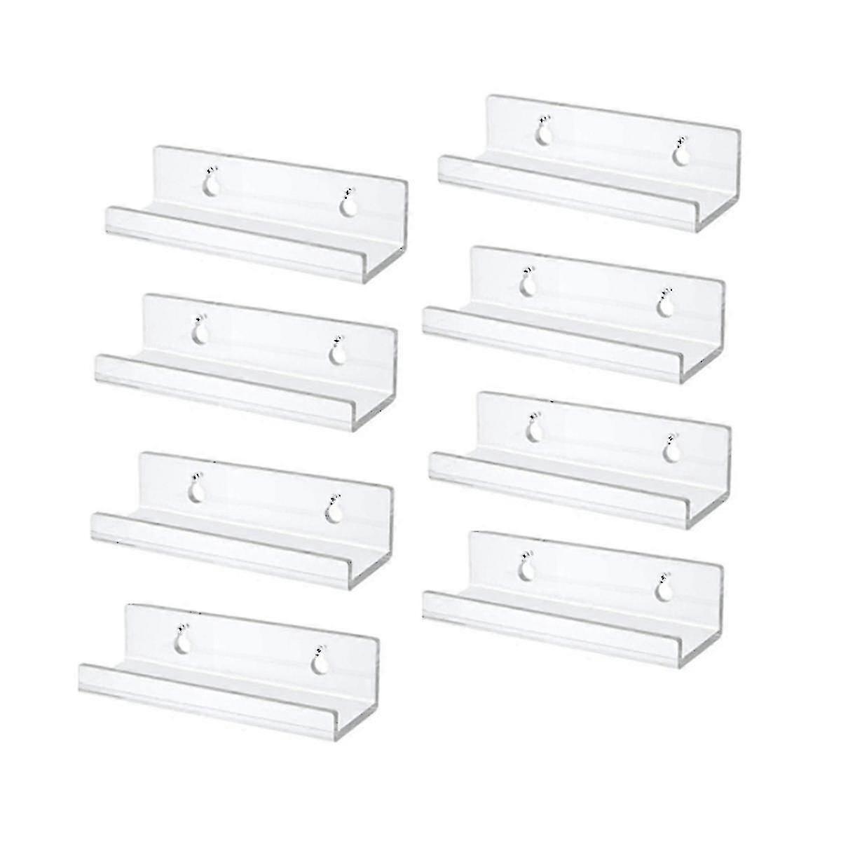 8-Pack Acrylic Wall-Mount Vinyl Record Shelf for Display