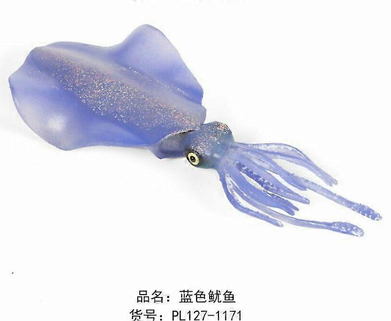 1171 blue squid# Marine animal model doll ornaments multiple marine animal models simulation marine toy model simulation shark